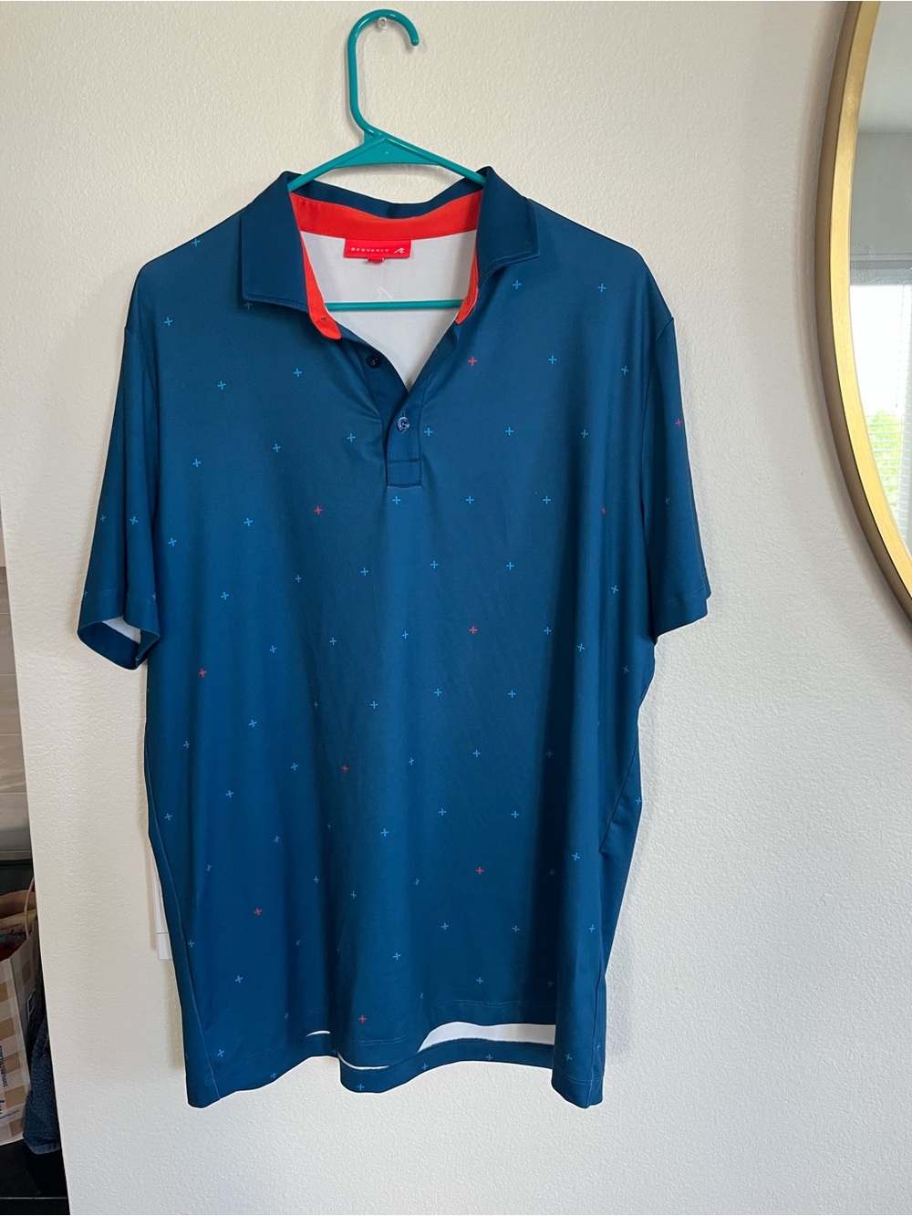 Redvanly Shirt Men’s L Blue Short Sleeve Performance Golf Polo